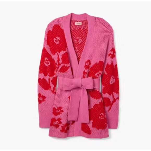 kate spade Sweaters - Kate Spade Rose Garden Intarsia Cardigan Size S